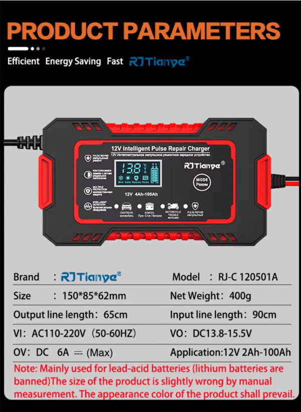 Cargador de baterias 12V/6A