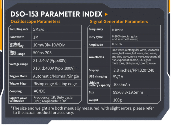 Mini osciloscopio FNIRSI DSO153