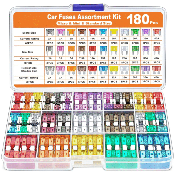 Pack de 180 fusibles tipo mini, cuchilla, estándar
