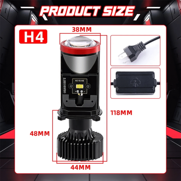 Led con lupa Y8 entrada H4