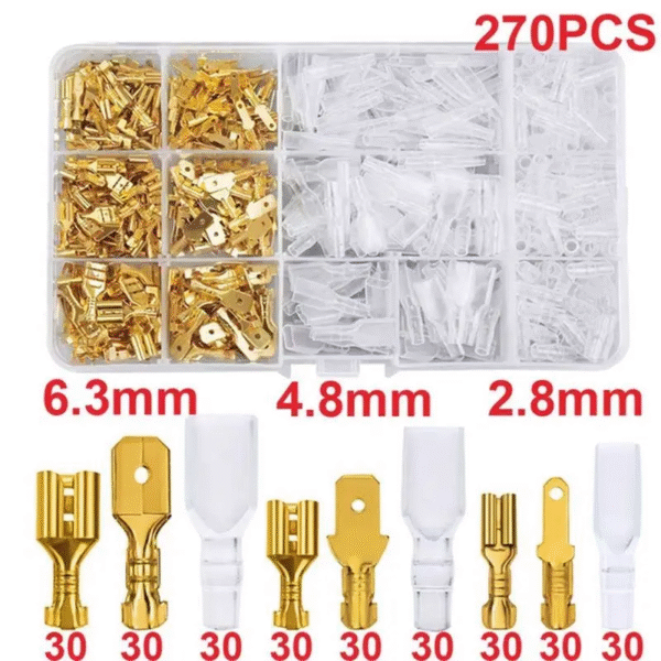 Pack de 270 piezas de terminales macho y hembra