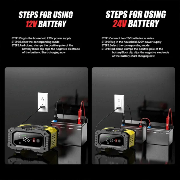 3CAR Cargador de bateria 12V/10A 24V/5A